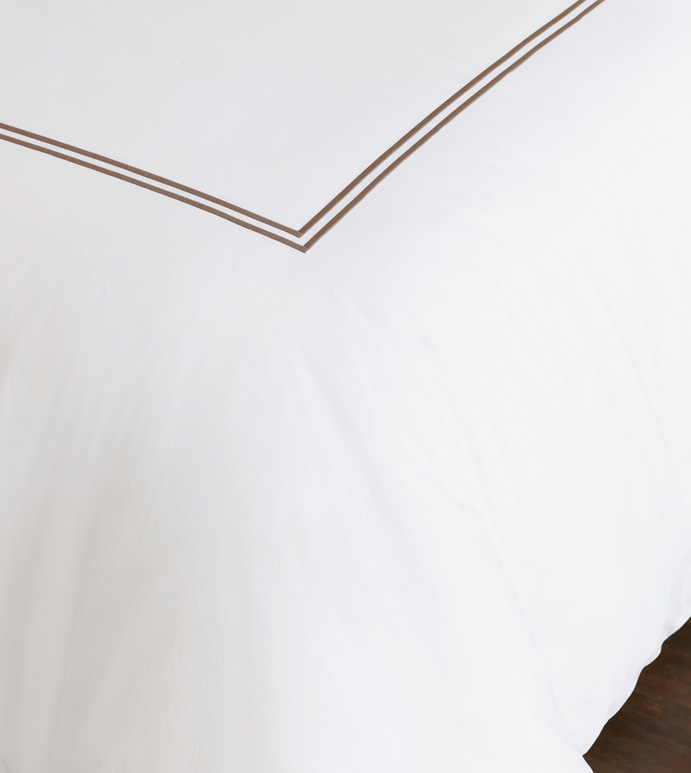 Enzo White/Brown Duvet Cover