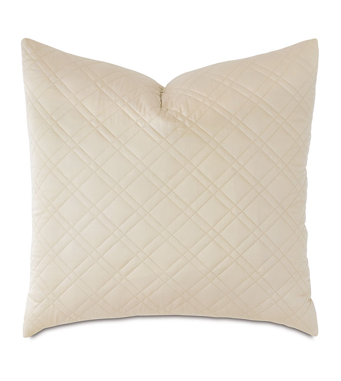 Coperta Diamond Quilted Euro Sham in Almond