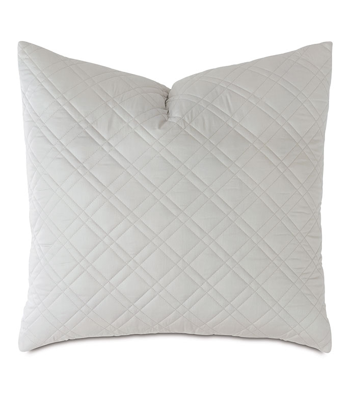 Coperta Diamond Quilted Euro Sham in Silver