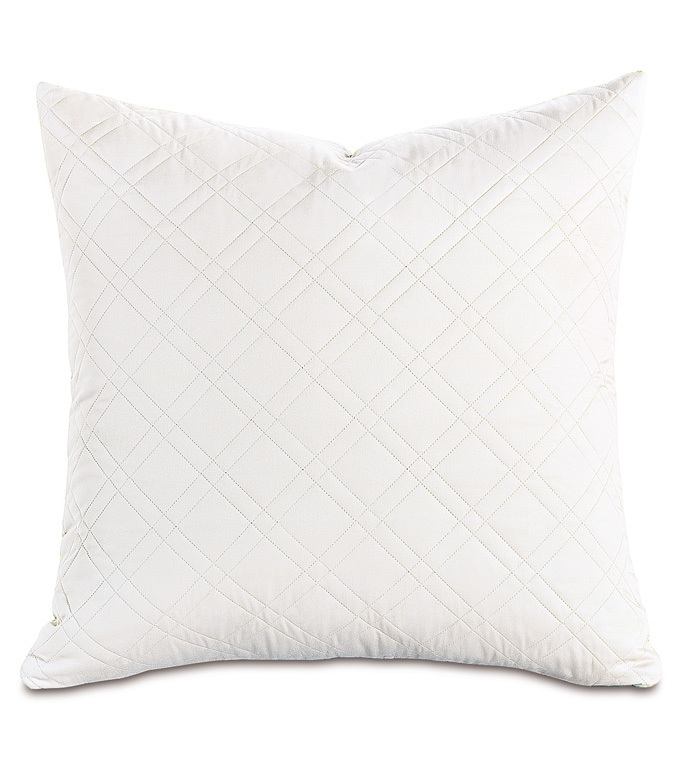 Coperta Diamond Quilted Euro Sham in White