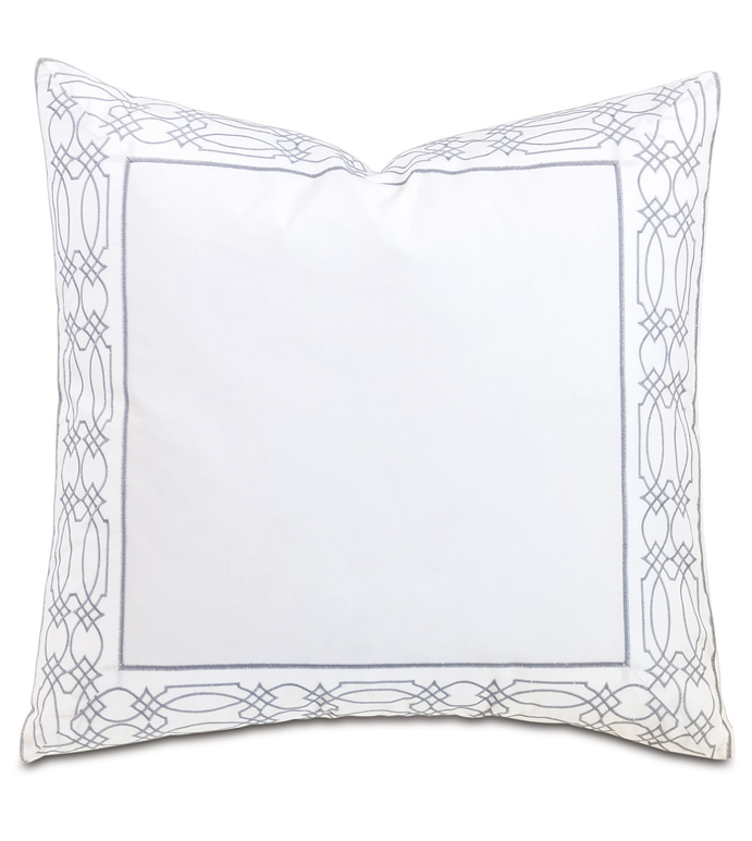 Nicola Embroidered Border Euro Sham in Gray