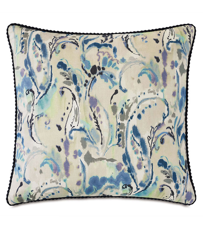 Tabitha Watercolor Paisley Euro Sham