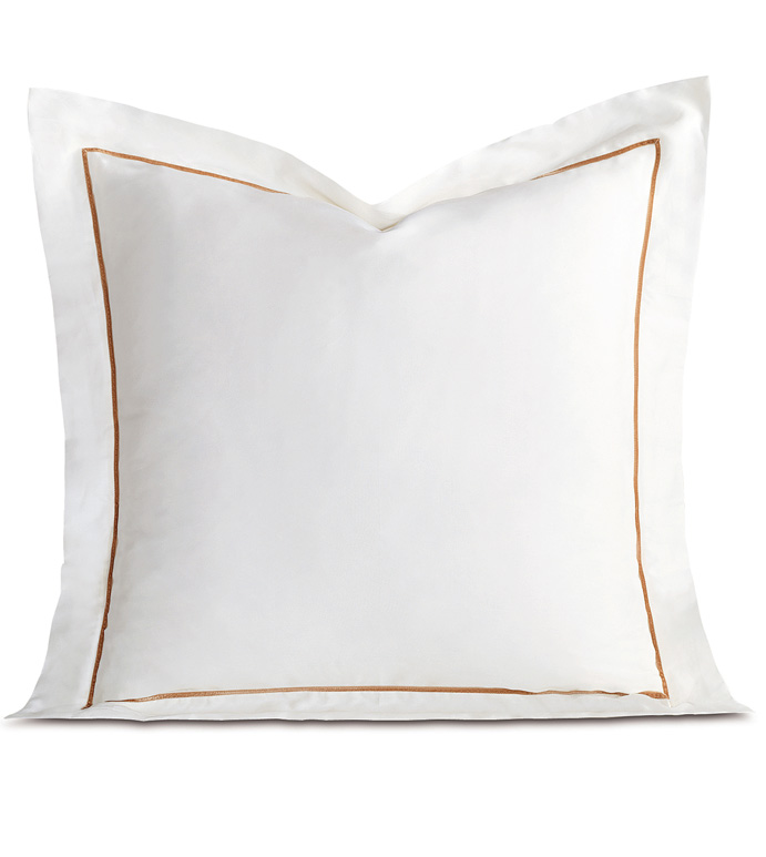 Linea Velvet Ribbon Euro Sham In White & Antique
