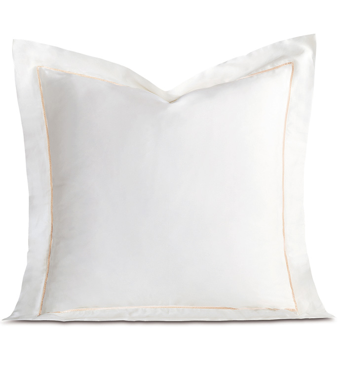 Linea Velvet Ribbon Euro Sham In White & Ecru