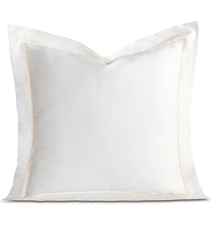 Linea Velvet Ribbon Euro Sham In White & White