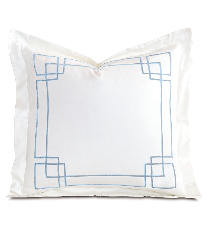 Grafico White/Azure Euro Sham