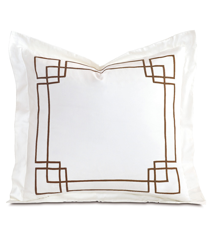 Grafico White/Walnut Euro Sham