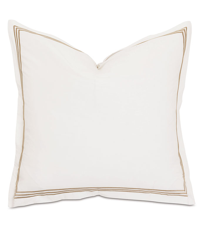 Tessa Satin Stitch Euro Sham in Ivory/Antique