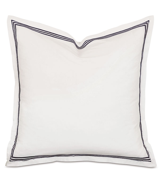 Tessa Satin Stitch Euro Sham in Ivory/Black