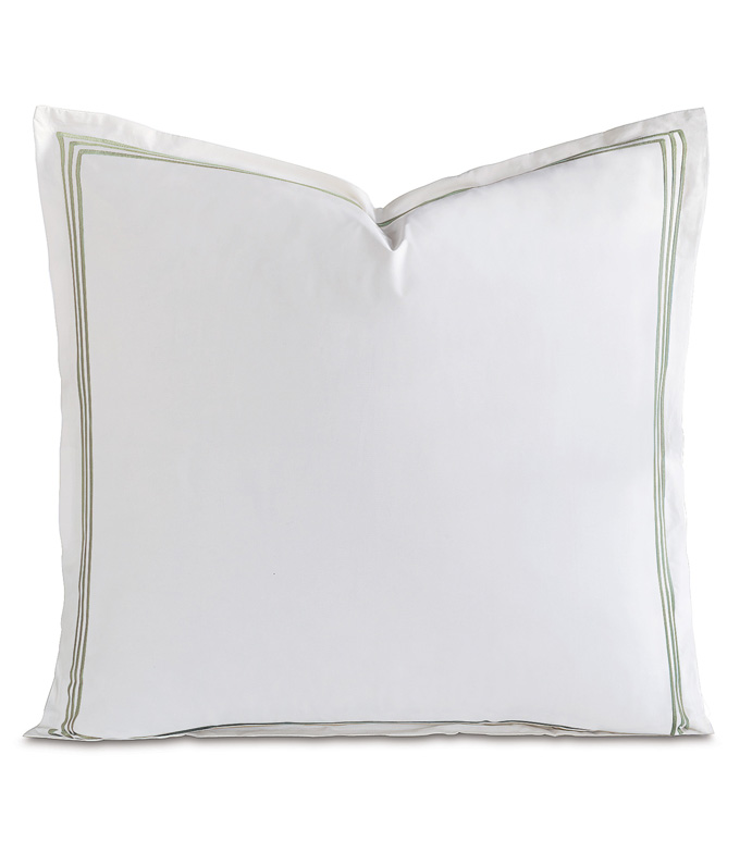 Tessa White/Aqua Euro Sham