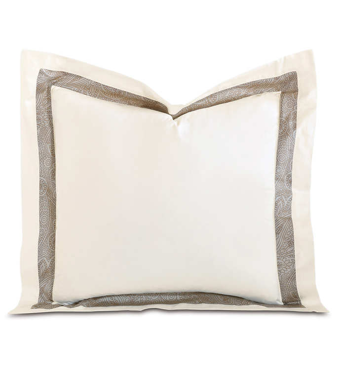 Cornice Ivory/Biscotti Euro Sham