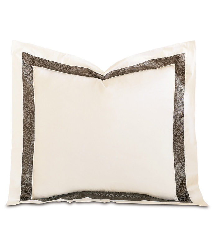 Cornice Ivory/Truffle Euro Sham