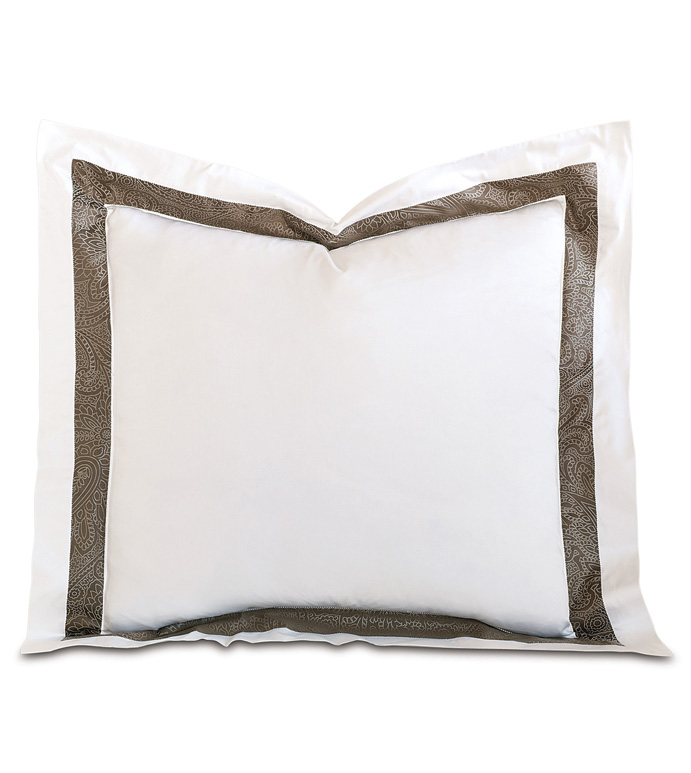 Cornice White/Truffle Euro Sham