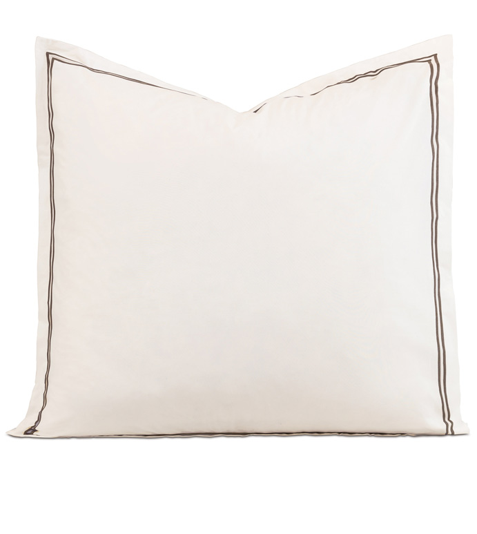 Enzo Ivory/Brown Euro Sham