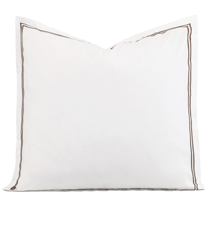 Enzo White/Brown Euro Sham