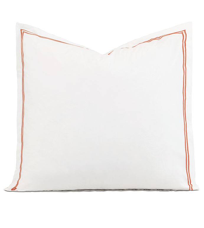 Enzo Satin Stitch Euro Sham in Coral