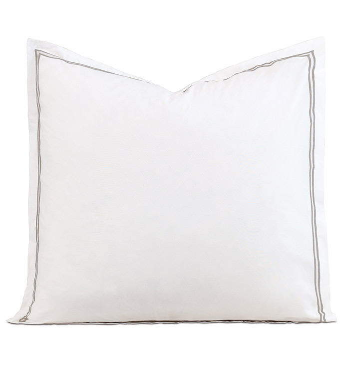 Enzo Satin Stitch Euro Sham in Dove