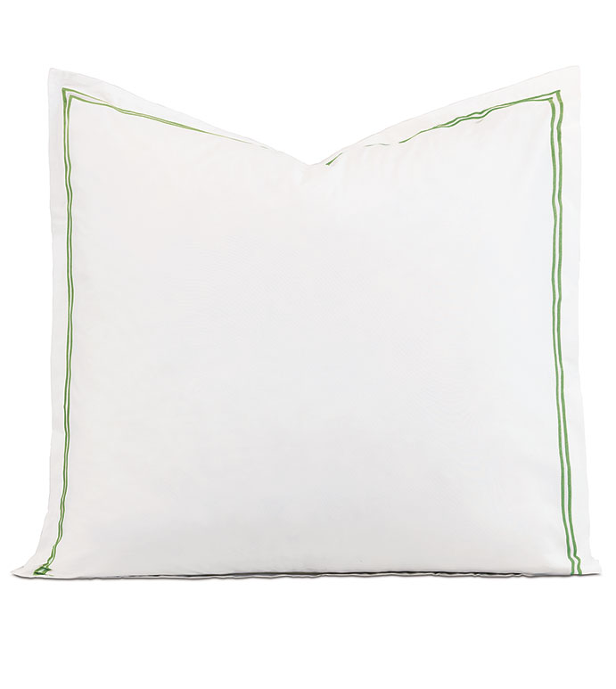 Enzo Satin Stitch Euro Sham In Emerald