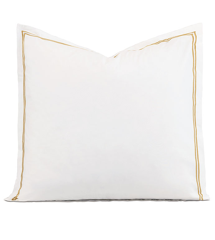 Enzo Satin Stitch Euro Sham in Gold