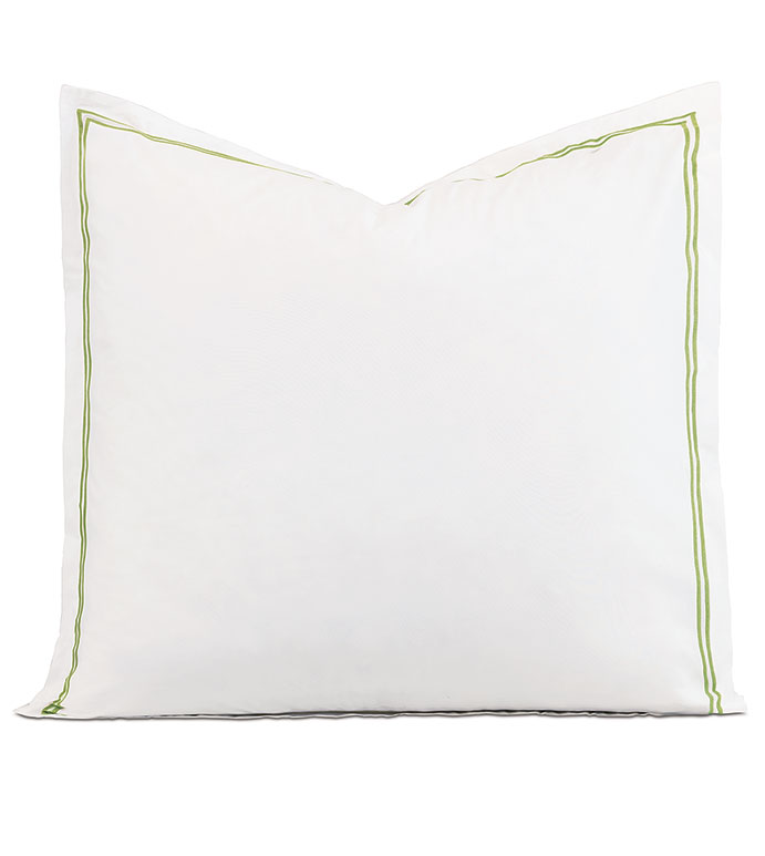 Enzo Satin Stitch Euro Sham in Lime