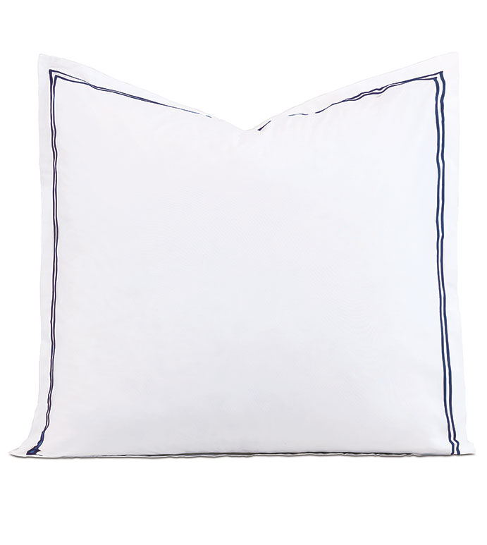 Enzo Satin Stitch Euro Sham in Navy