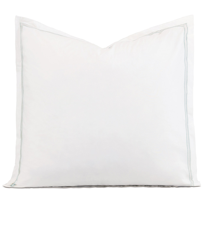 Enzo Satin Stitch Euro Sham in Silver