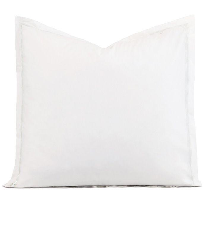 Enzo Satin Stitch Euro Sham in White