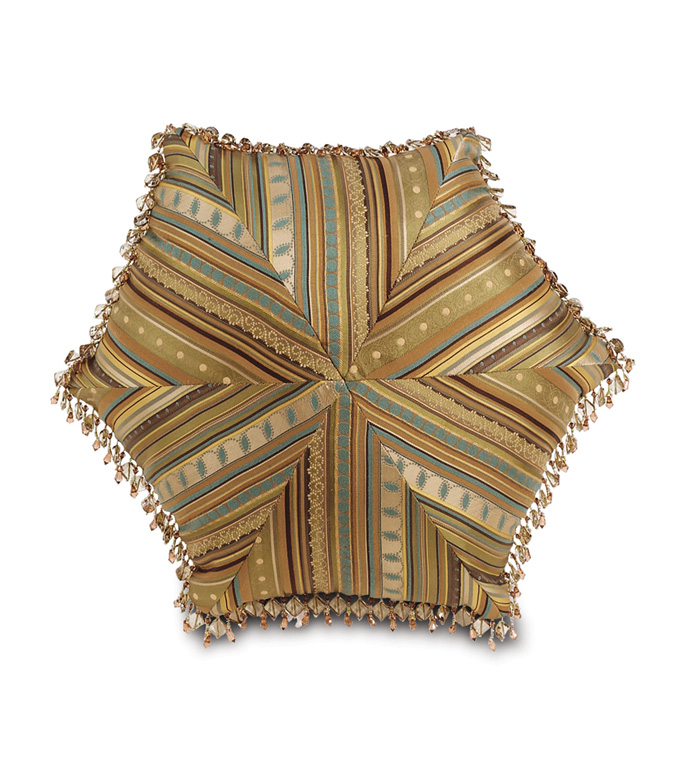 Fiji: Moala Pinwheel With Beads Decorative Pillow