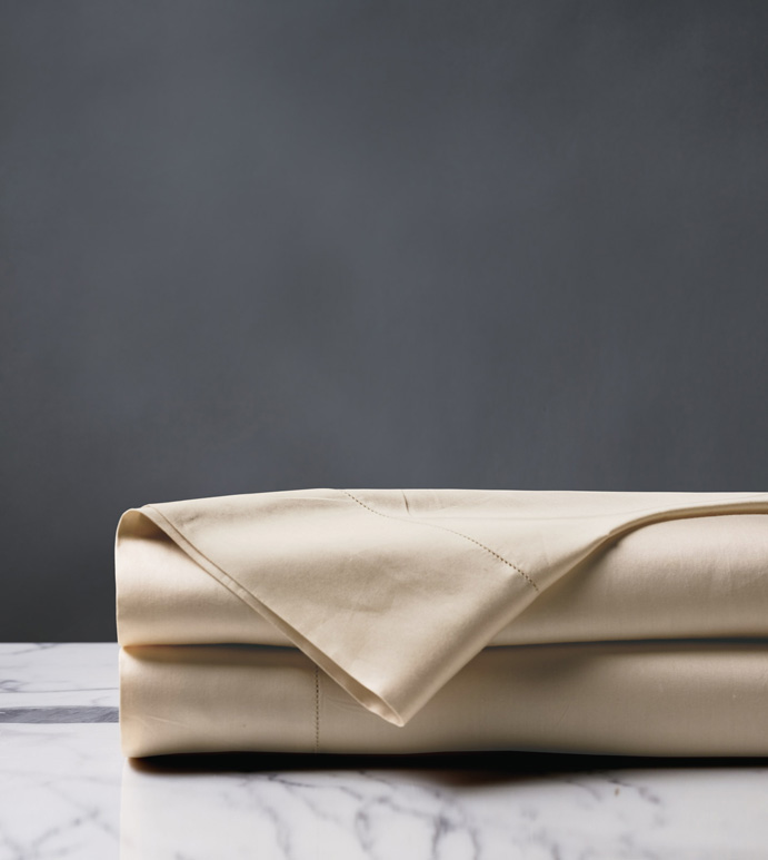 Deluca Sateen Flat Sheet in Almond