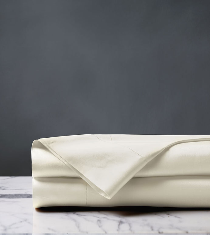 Deluca Sateen Flat Sheet in Ivory