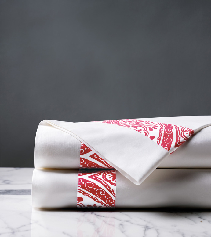 Adelle Percale Flat Sheet In Sorbet