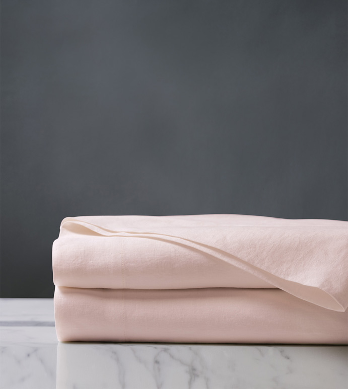 Shiloh Linen Flat Sheet in Petal