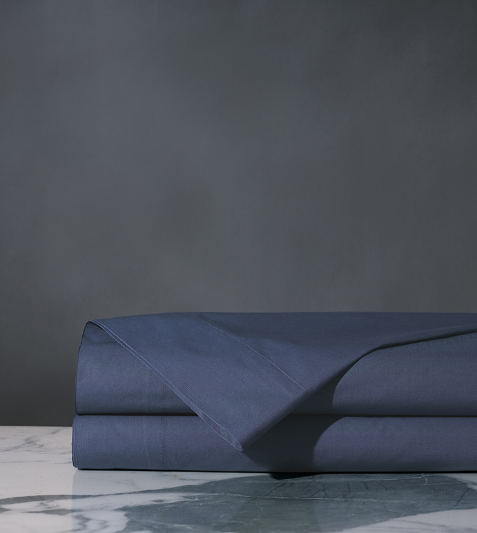 Majorca Percale Flat Sheet in Azure