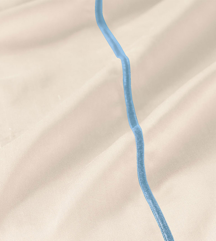 Linea Ecru/Azure Flat Sheet