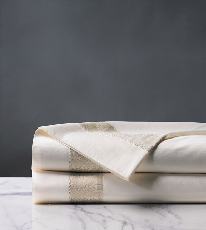 Cornice Ivory/Pearl Flat Sheet