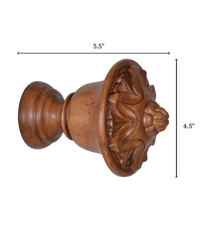 Legna Maple Lotus Finial Pair