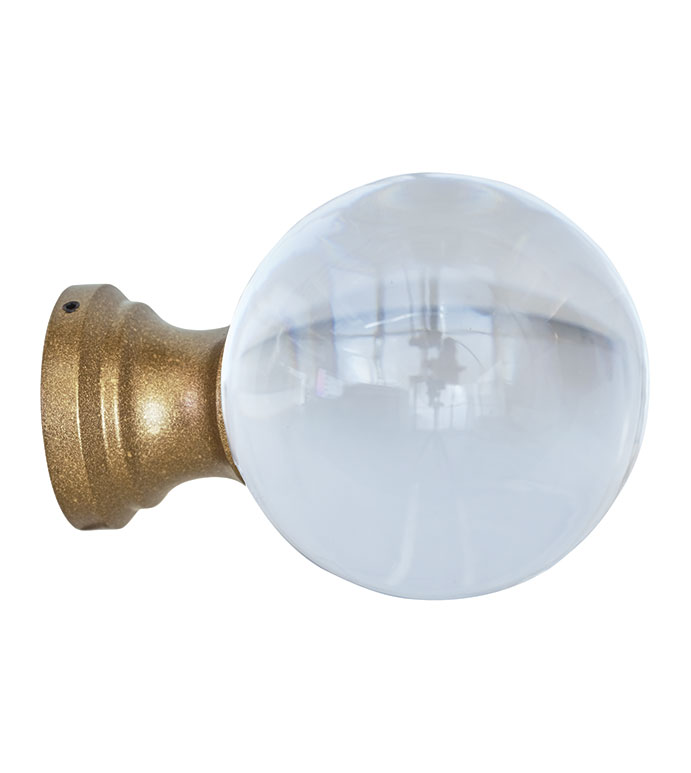ACERO BRASS LUCITE BALL FINIAL PAIR