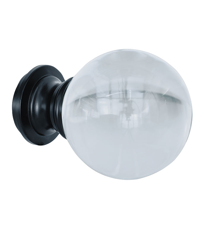 ACERO MATTE BLACK LUCITE BALL FINIAL PAIR