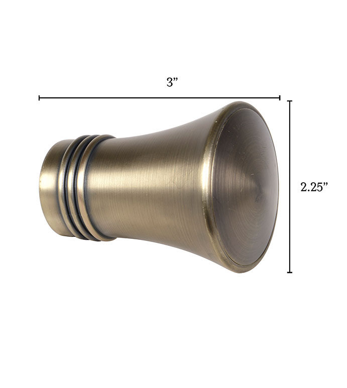 Metallo Brushed Brass Trumpet Finial Pair