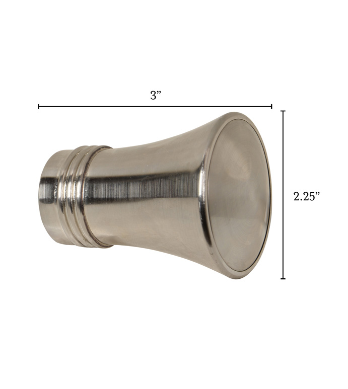 Metallo Nickel Trumpet Finial Pair