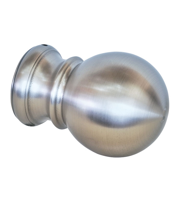 ACERO BRUSHED NICKEL METAL BALL FINIAL PAIR