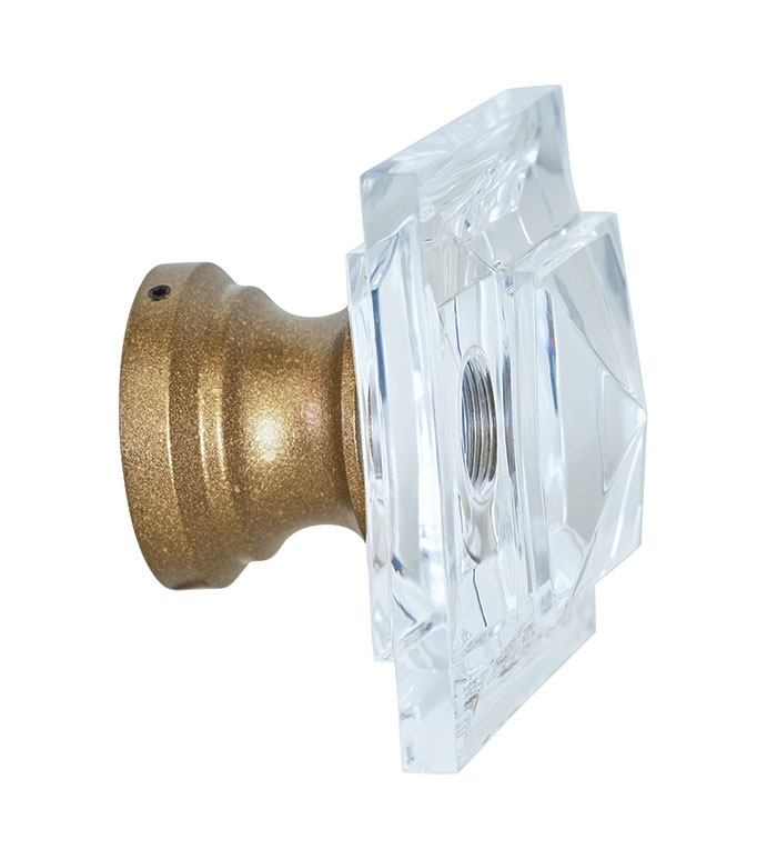 ACERO BRASS LUCITE PYRAMID FINIAL PAIR