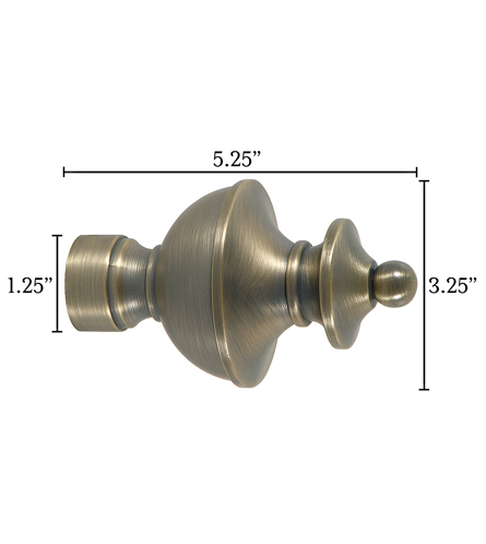 Metallique Brass Turret Finial