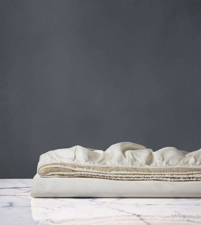 Nuvola Sateen Fitted Sheet In Ivory