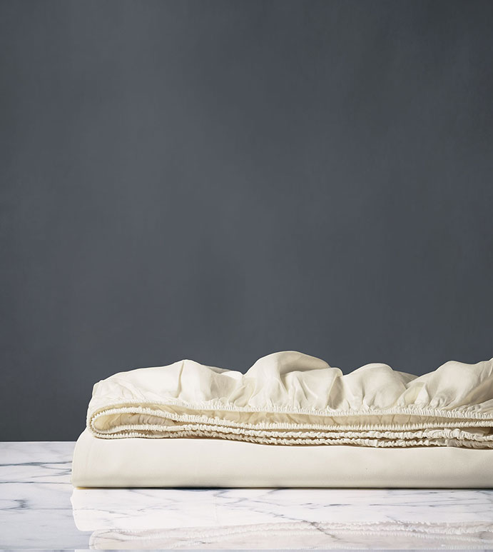 Fresco Sateen Fitted Sheet In Ivory