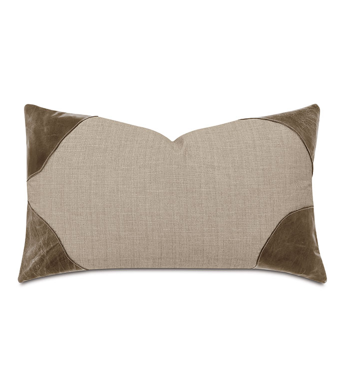 Higgins Leather Corners Decorative Pillow