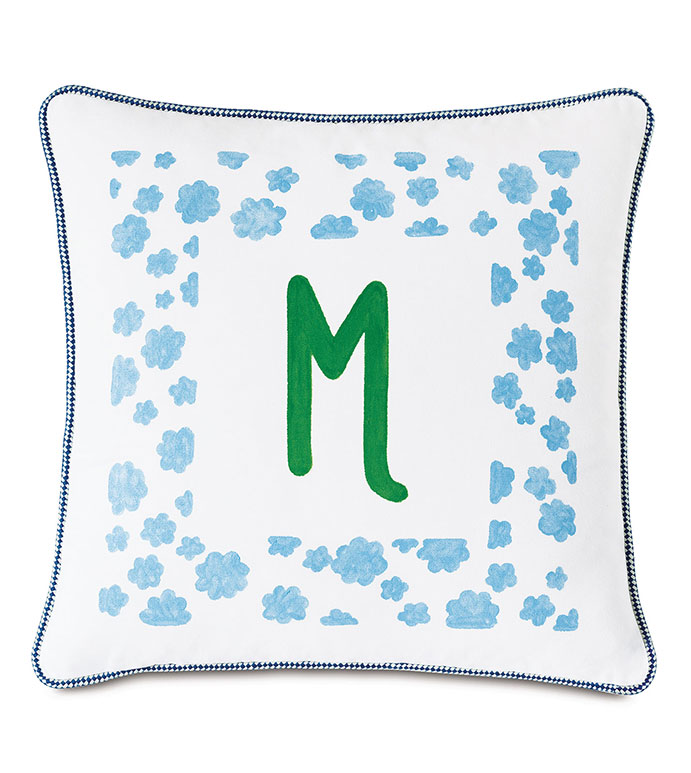 Hullabaloo Handpainted Monogram Decorative Pillow