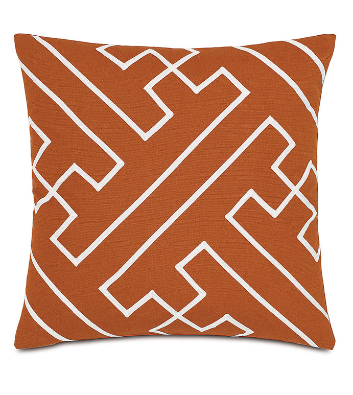 Indira Geometric Decorative Pillow in Orange