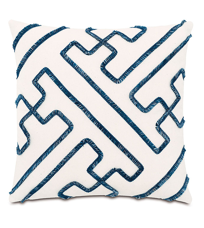 Indira Geometric Decorative Pillow in White