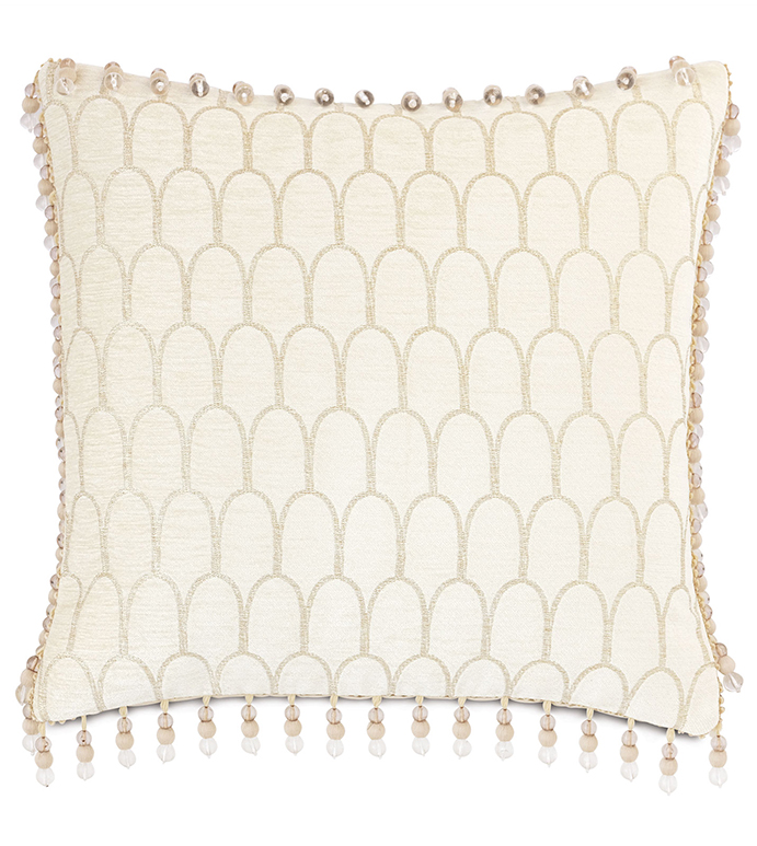 Jolene Beaded Trim Decorative Pillow